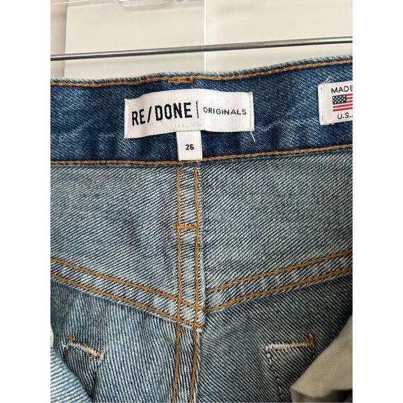 RE/DONE Originals High Rise Skinny in Medium Extra Destroy Womens SZ 26 - Picture 5 of 7